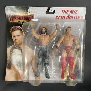 WWE BATTLE PACK THE MIZ VS SETH ROLLINS WRESTLE MANIA ACTION FIGURES